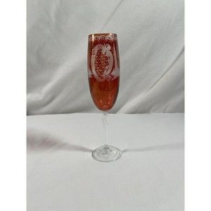 1950s Champagne Glasses Champagne l Flutes Etched  Flute #256 READ